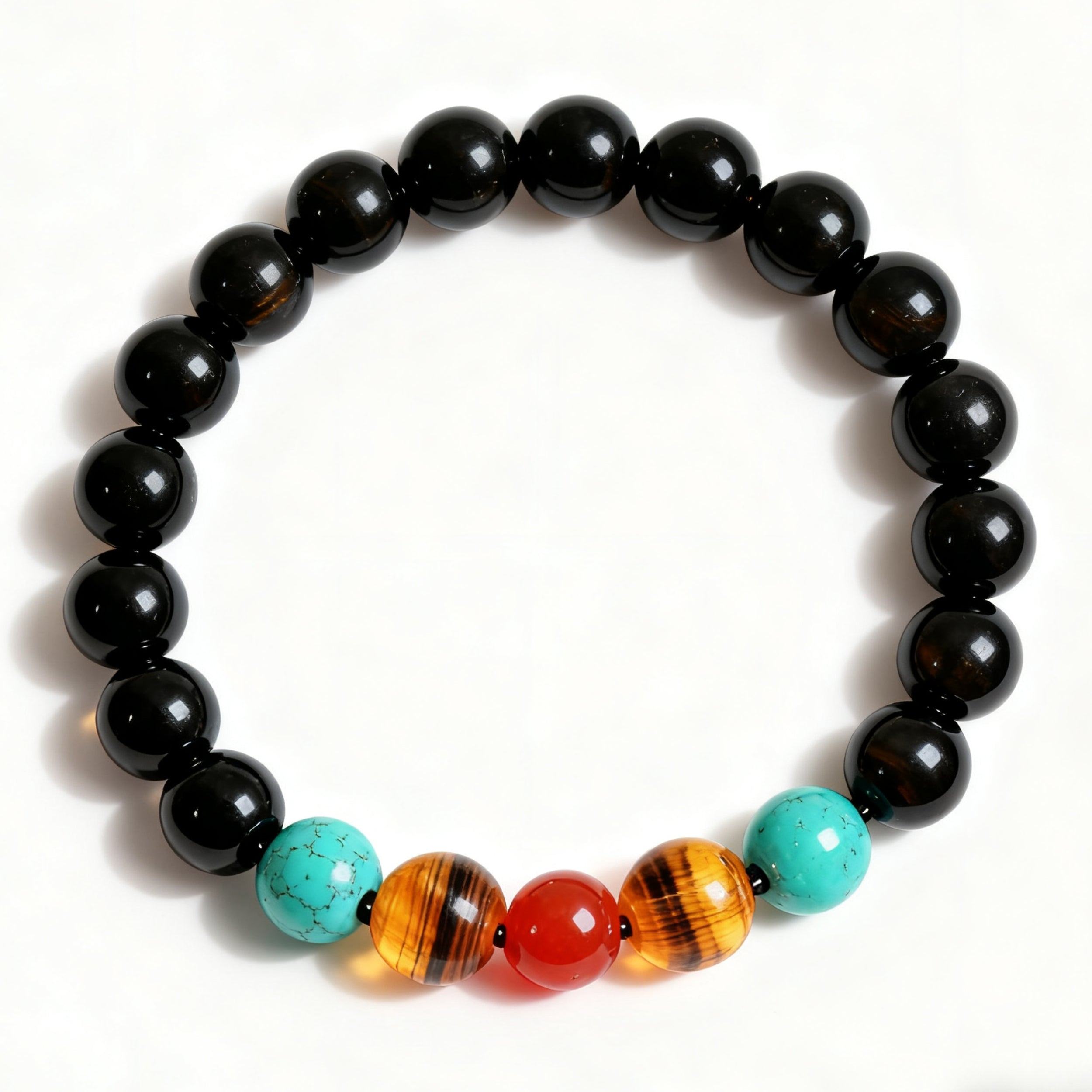 Legacy of the Empire:Obsidian, Turquoise & Tiger’s Eye Bracelet