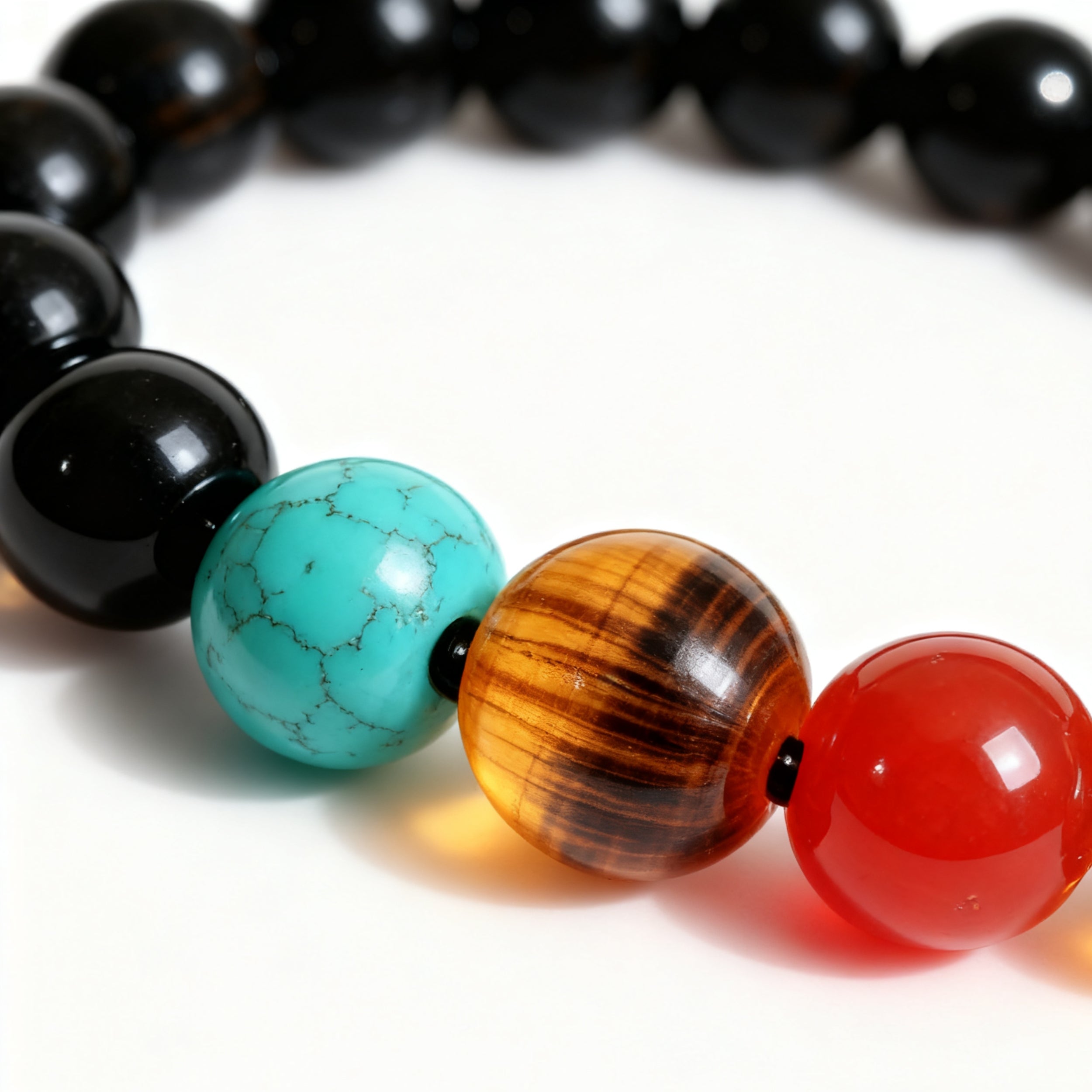 Legacy of the Empire:Obsidian, Turquoise & Tiger’s Eye Bracelet