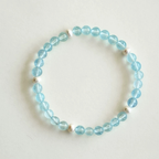 "Mint" Original 6mm Natural Ice Aquamarine & Freshwater Pearl Bracelet | Communication & Confidence Healing Crystal | Water Element Jewelry Gift for Aries Gemini Pisces