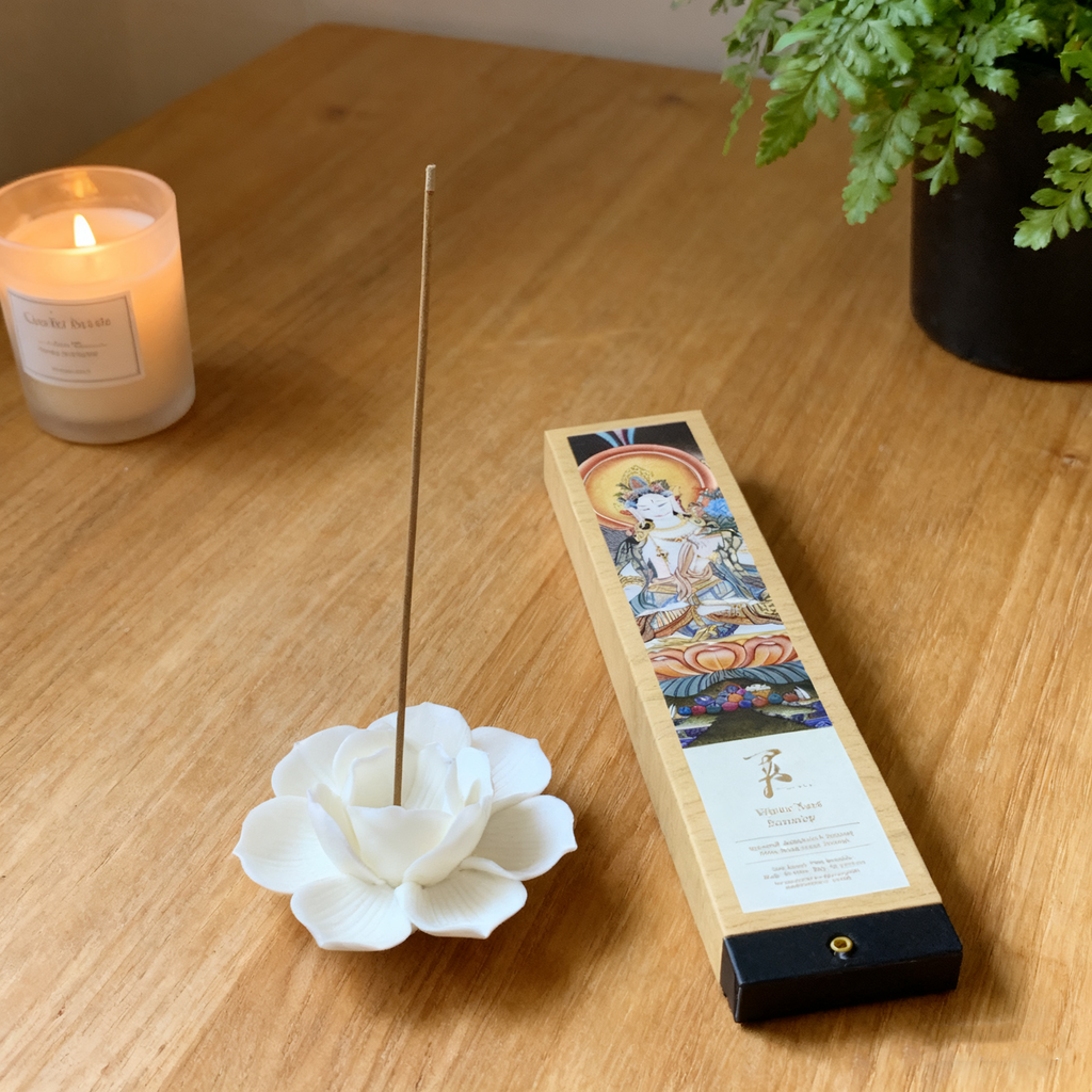White Tara Serenity Tibetan Incense | Agarwood Sandalwood Benzoin White Sandal Ice Crystal | Calmness, Soothing & Inner Peace