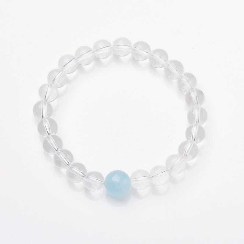 Aquamarine & Clear Quartz Bracelet