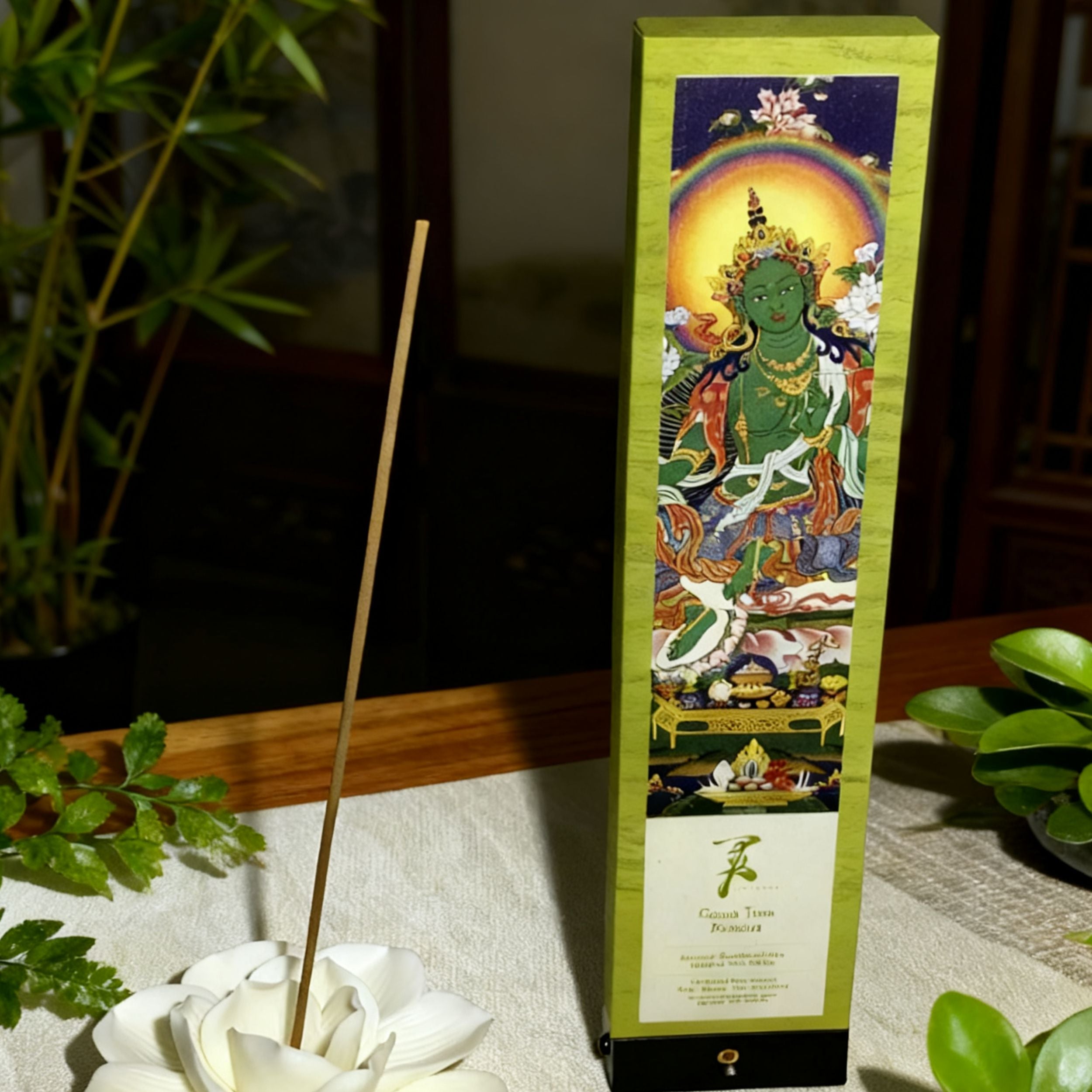 Green Tara Fortune Tibetan Incense | Agarwood Sandalwood Herbal Blend | Ambient Scent, Relaxation & Good Fortune