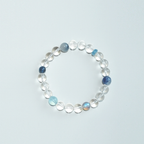 Midsummer Blue · Original High-Clarity Clear Quartz & Aquamarine Bracelet: Coolness & Serenity