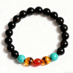 Legacy of the Empire：Obsidian, Turquoise &amp; Tiger’s Eye Bracelet