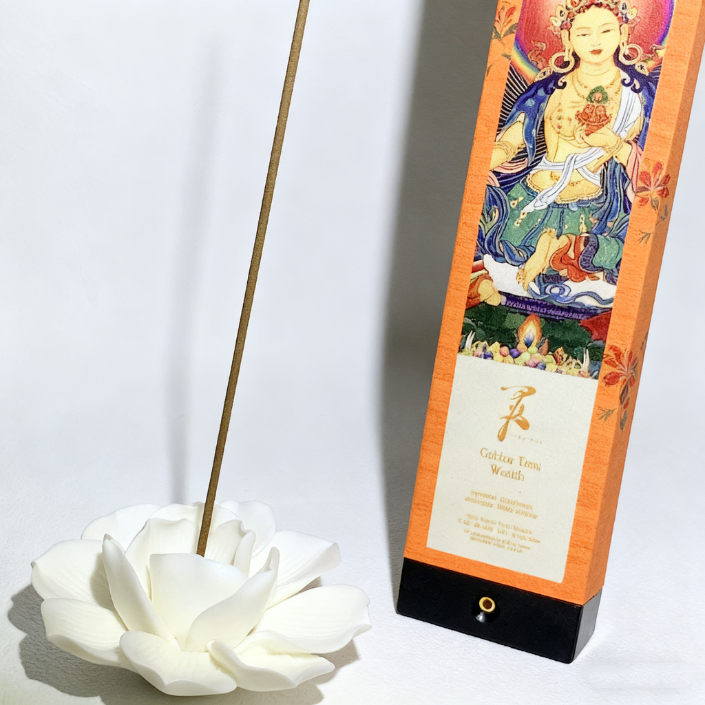 Golden Tara Wealth Tibetan Incense | Agarwood Sandalwood Ambergris White Vine | Abundance, Prosperity & Grateful Blessings