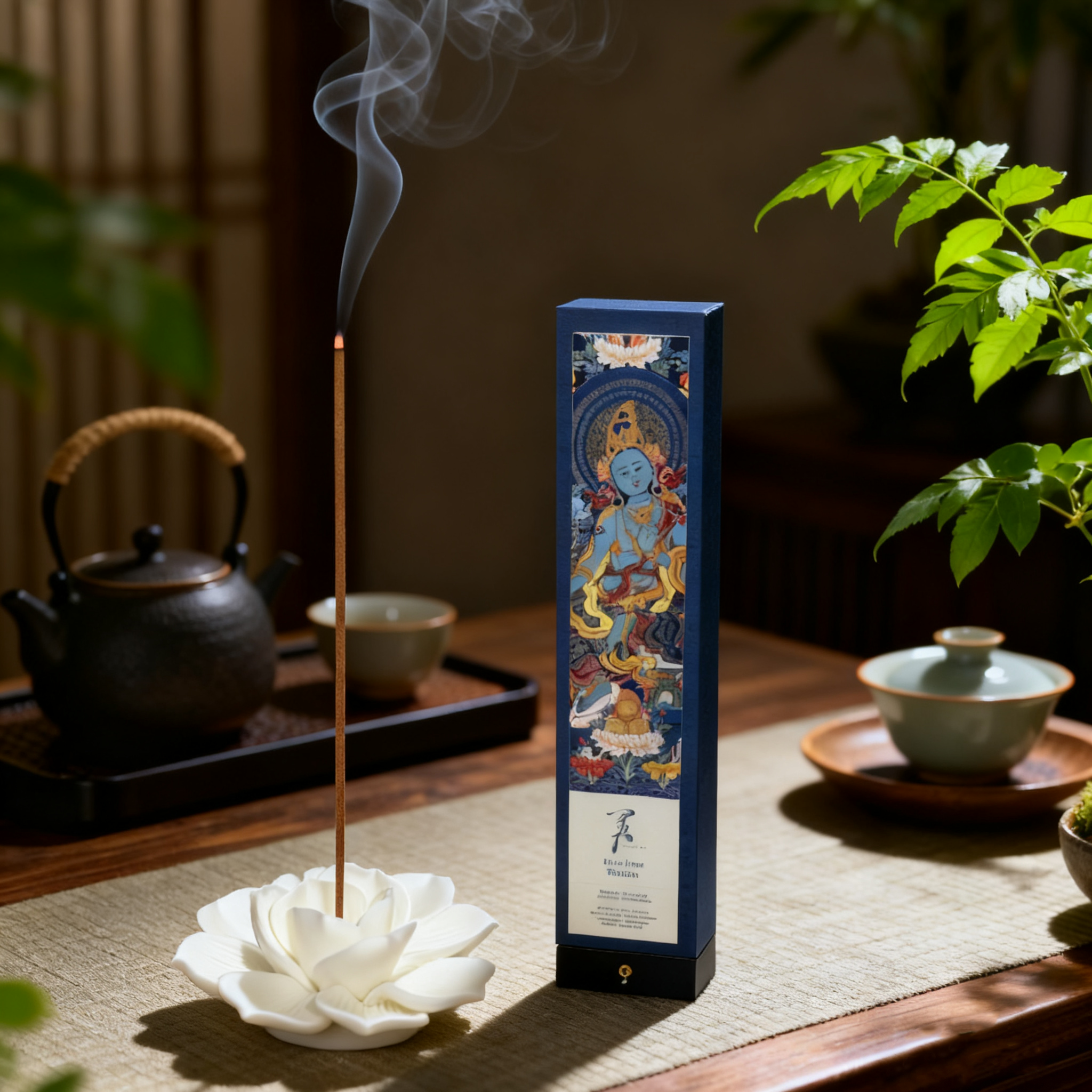 Blue Tara Wisdom Tibetan Incense | Agarwood Sandalwood Cinnamon Clove Saffron | Focus, Clarity & Mental Awakening