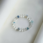 Midsummer Blue · Original High-Clarity Clear Quartz & Aquamarine Bracelet: Coolness & Serenity