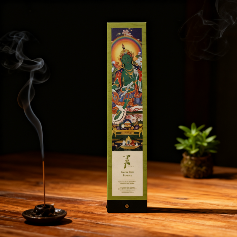 Green Tara Fortune Tibetan Incense | Agarwood Sandalwood Herbal Blend | Ambient Scent, Relaxation & Good Fortune