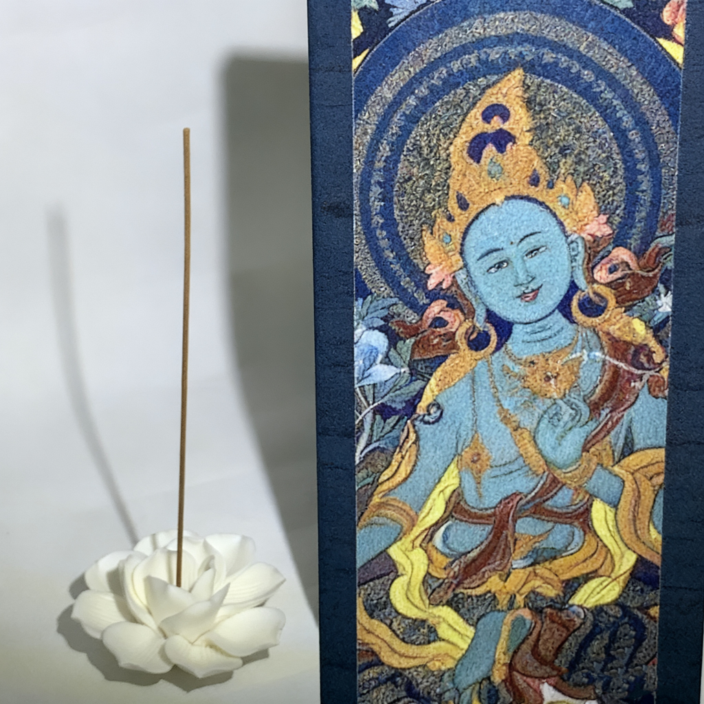 Blue Tara Wisdom Tibetan Incense | Agarwood Sandalwood Cinnamon Clove Saffron | Focus, Clarity & Mental Awakening