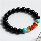 Legacy of the Empire：Obsidian, Turquoise &amp; Tiger’s Eye Bracelet