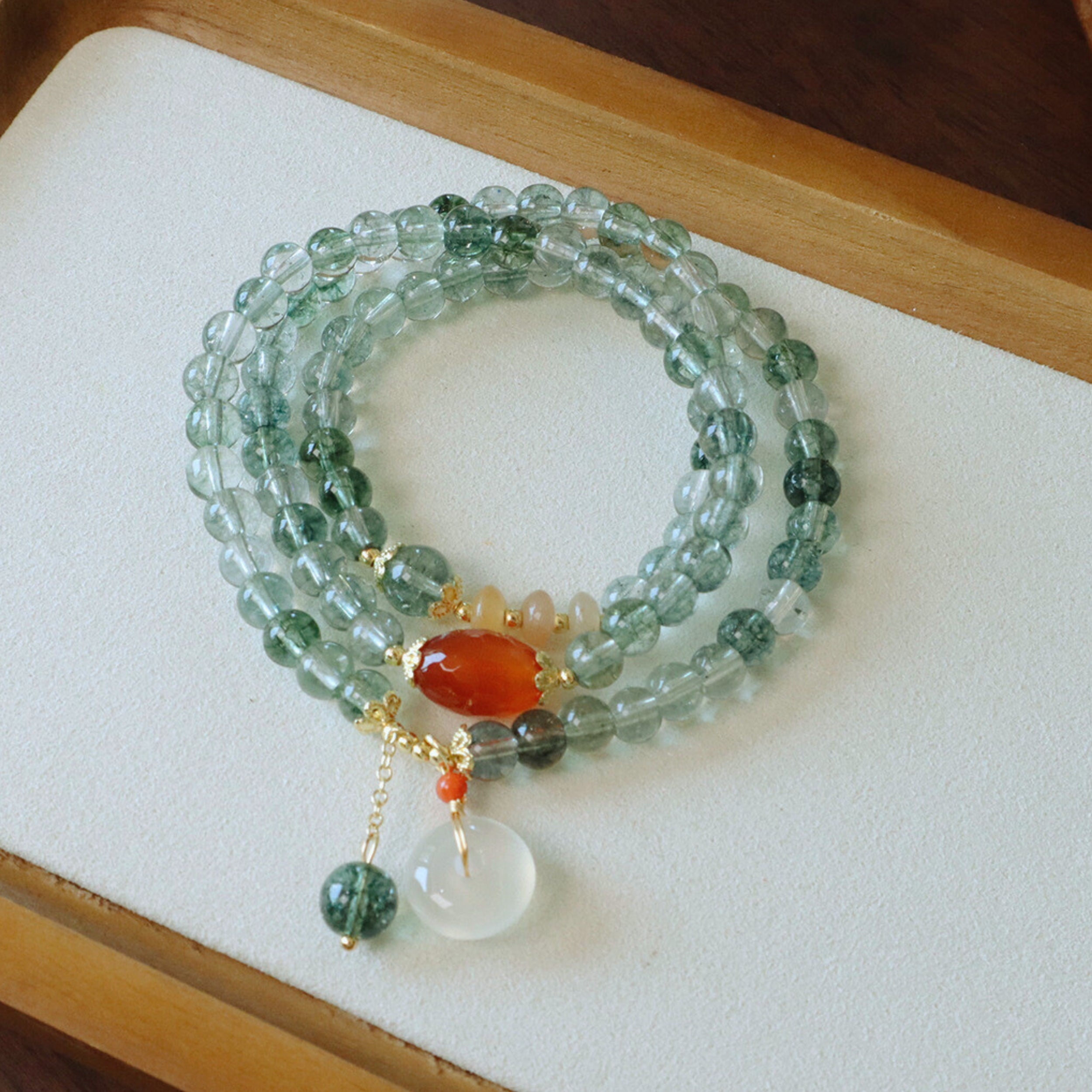 Natural Green Phantom Quartz Bracelet