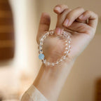 Aquamarine & Clear Quartz Bracelet