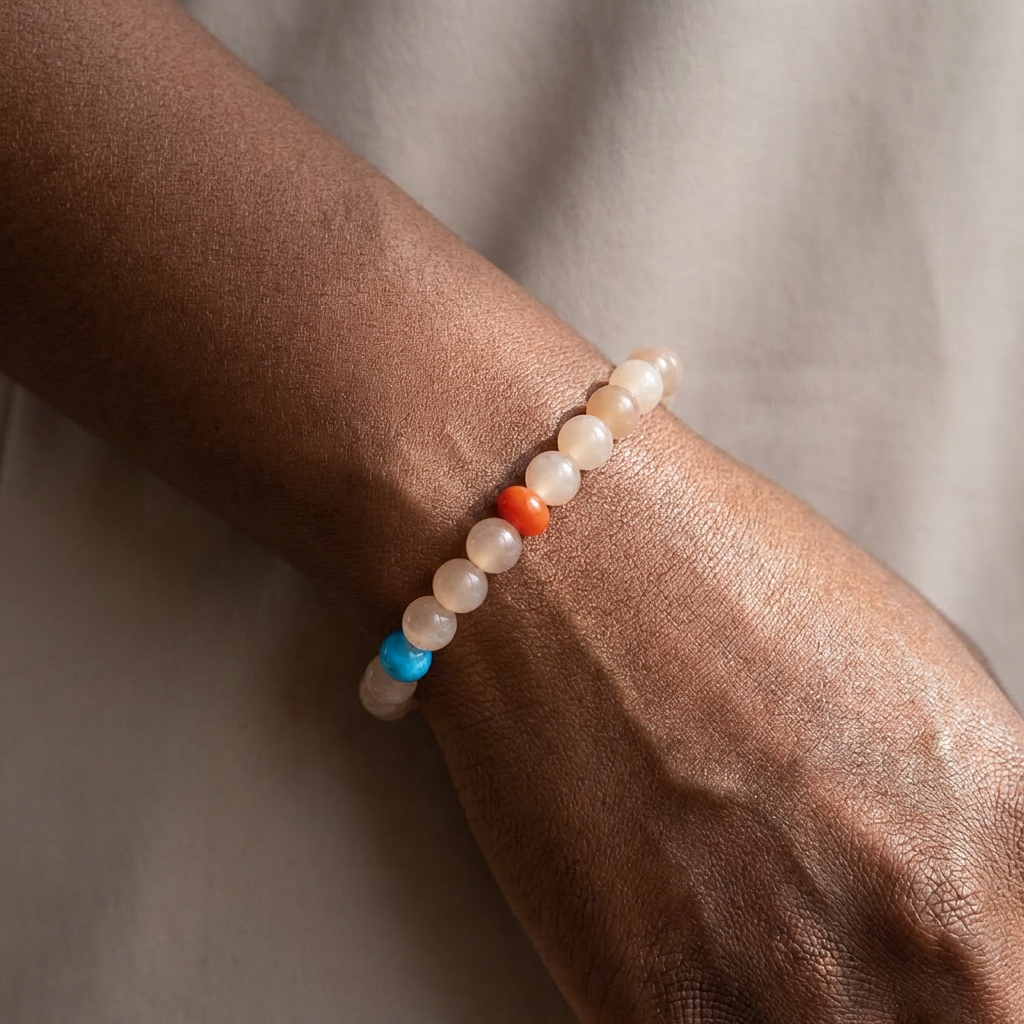 "Hua Ying Chun Shi" New Chinese Style Pink Chalcedony Bracelet with 8mm Kyanite | Natural Healing Crystal Beaded Jewelry