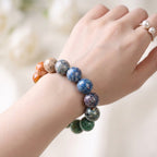 8,000-Year Intangible Cultural Heritage Handmade Natural Lacquer Beads Bracelet Ancient Chinese Lacquer Art · 90-Day Handcraft · Opal-Like Cinnabar & Shell Inlay Jewelry