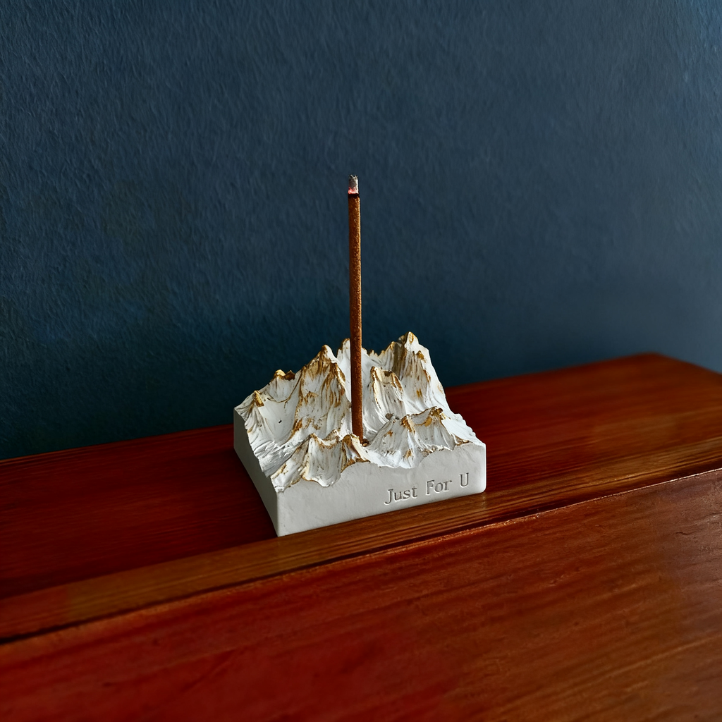 Golden Mountain Incense Holder - Gypsum Plaster, Gold Powder Decor for Tibetan  Incense - Zen Home Altar Decor