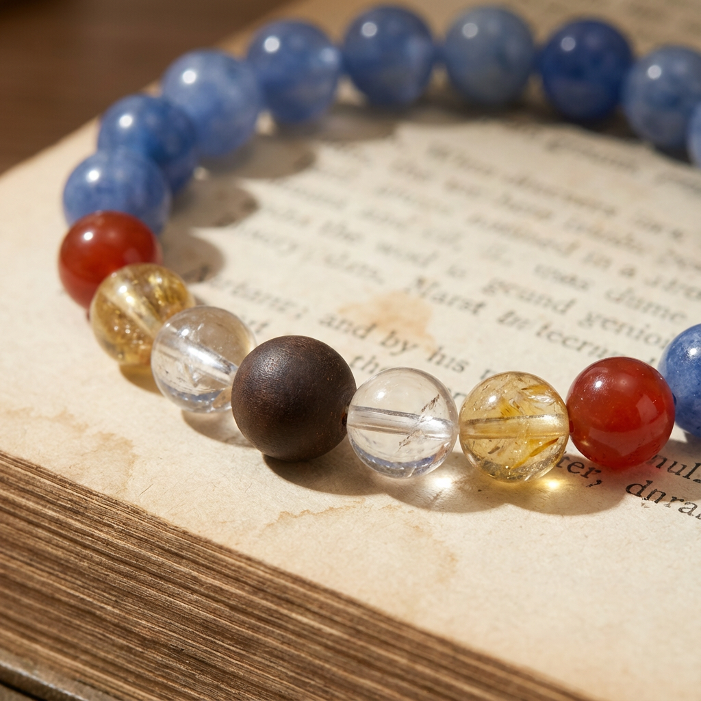 Palace Moat · Quiet Flow Kyanite Bracelet with Handcrafted Tibetan Incense Bead