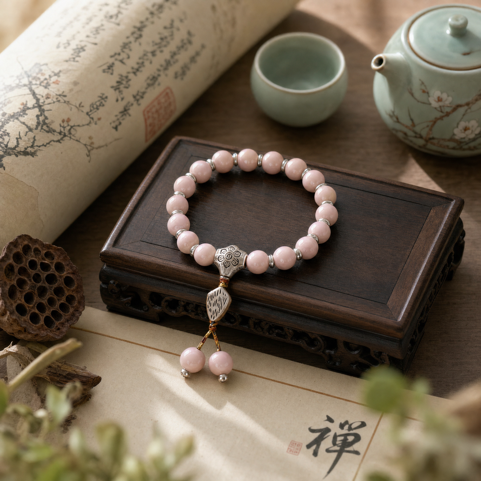 Incense Ash Porcelain Vajra Bracelet