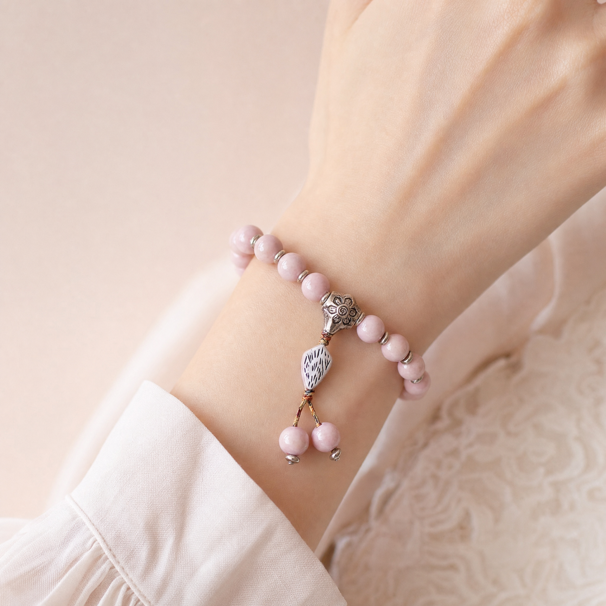 Incense Ash Porcelain Vajra Bracelet