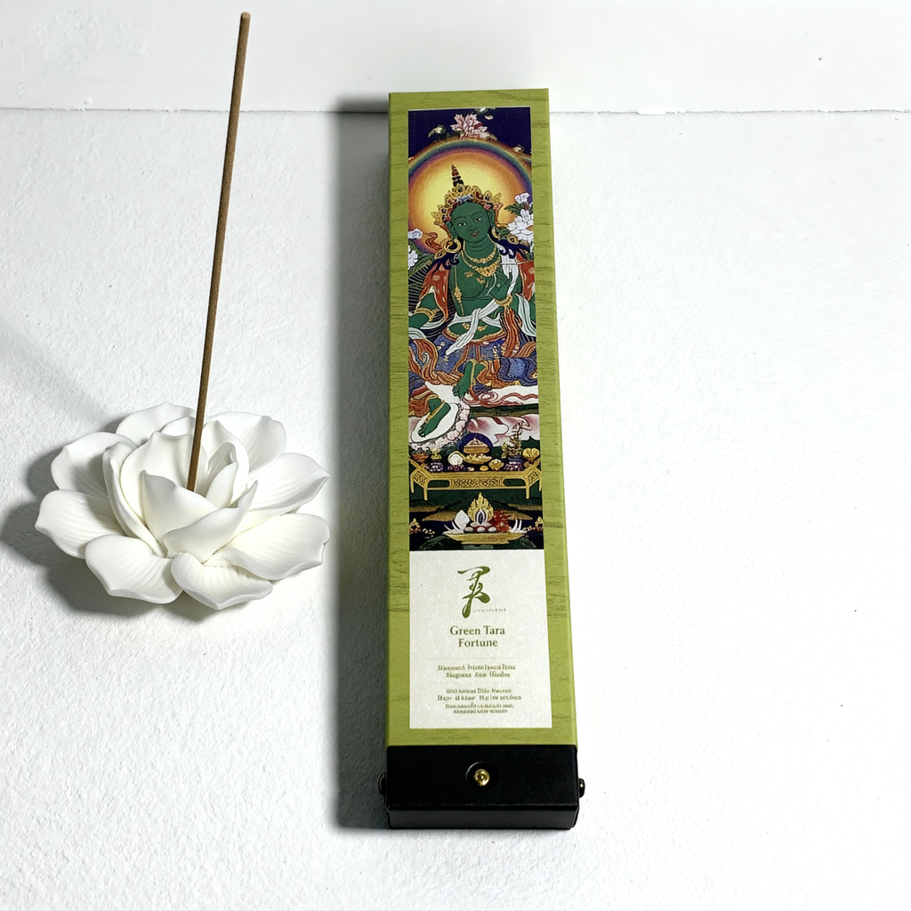 Green Tara Fortune Tibetan Incense | Agarwood Sandalwood Herbal Blend | Ambient Scent, Relaxation & Good Fortune